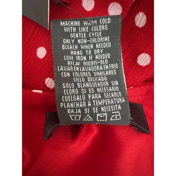 Red White Polka Dot Print Chiffon Midi Dress‎ Size 14 New Summer Party Wedding - Picture 5 of 7